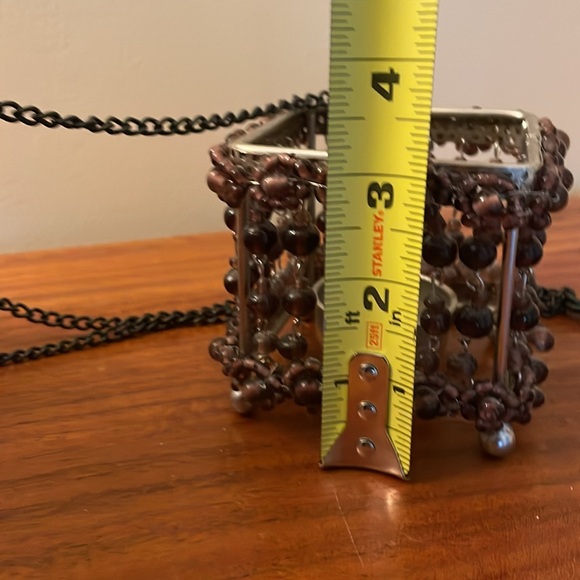 Set of two purple beaded tea light candle holder lantern boho Moroccan Indian - Picture 6 of 7